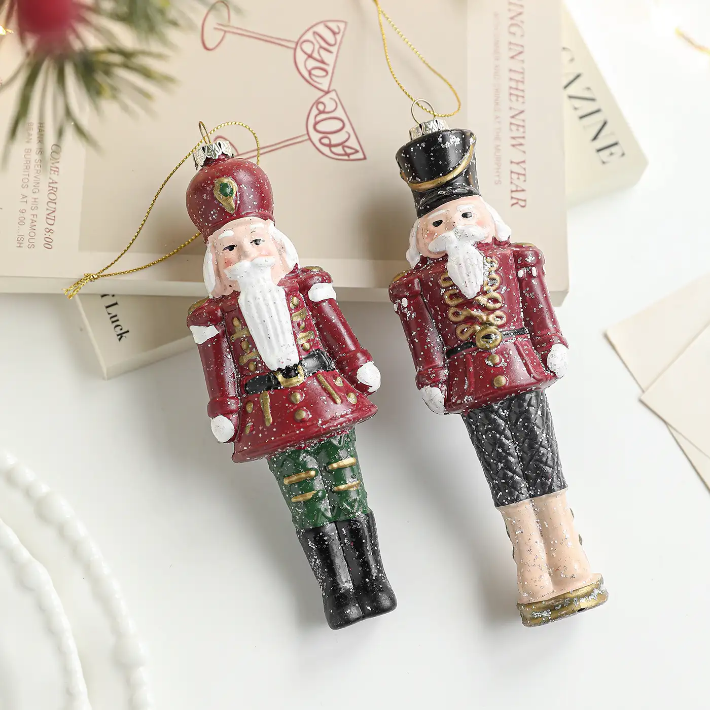 Painted Nutcracker Soldier Christmas Hanging Ornament