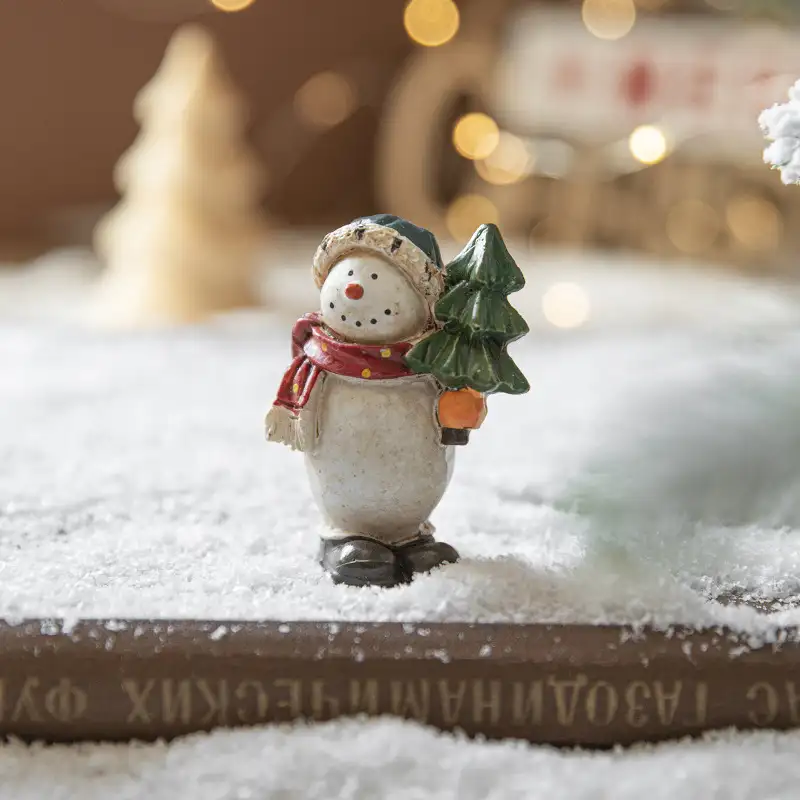 Creative Christmas Painted Resin Snowman Ornament