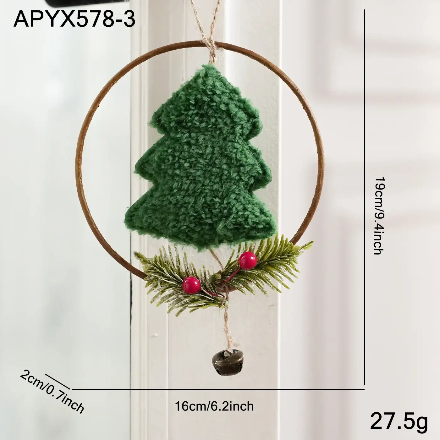 Christmas Plush Bird Wreath Ornament