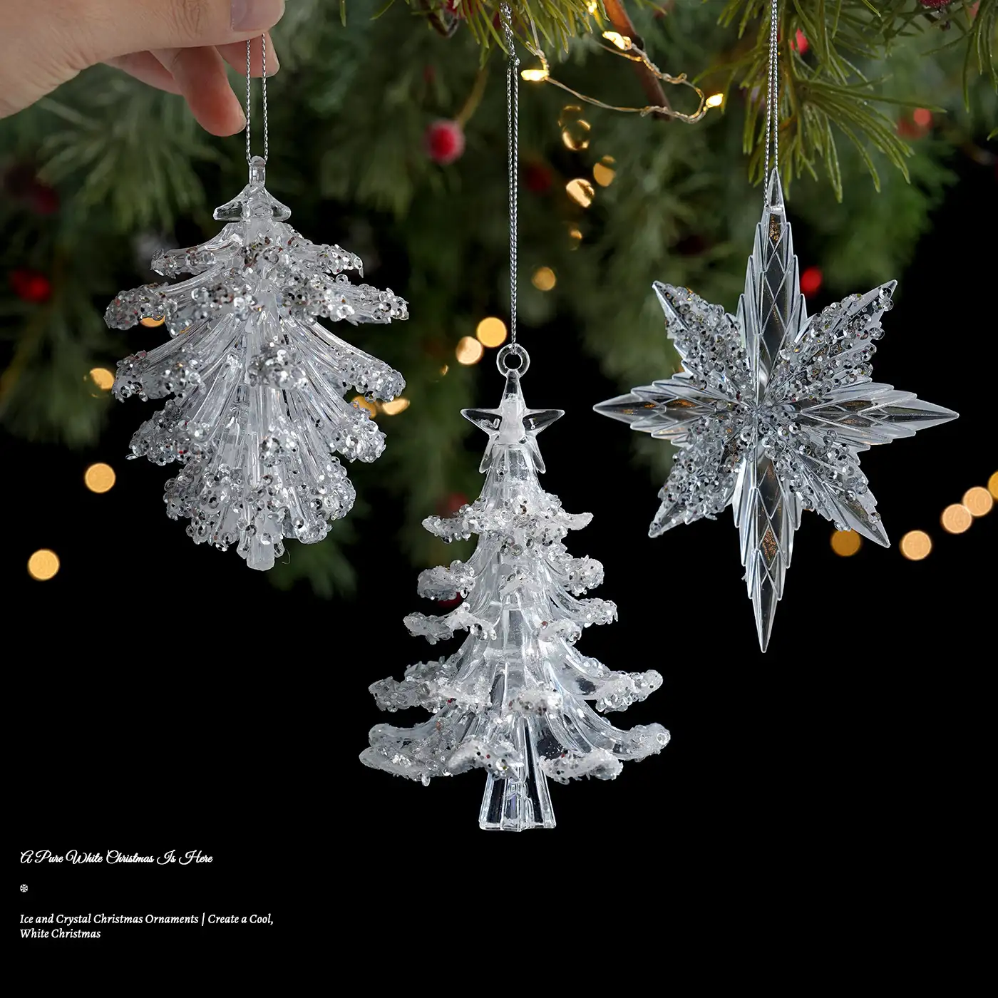 Transparent Acrylic Christmas Reindeer Hanging Ornament