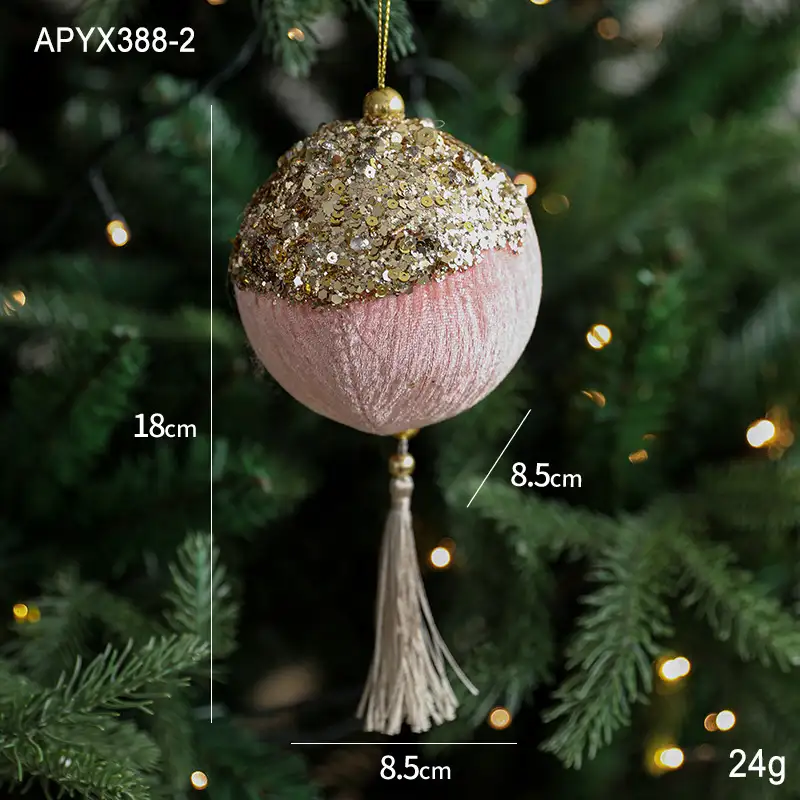 金粉珍珠熱氣球聖誕樹掛飾