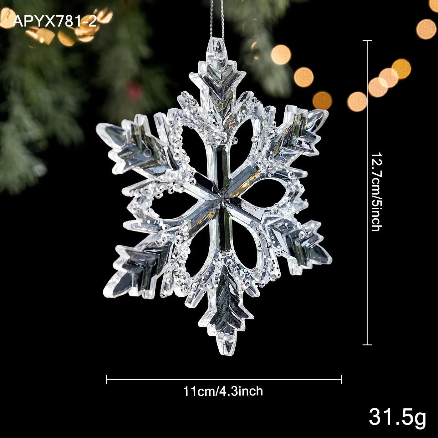 Transparent Acrylic Christmas Reindeer Hanging Ornament