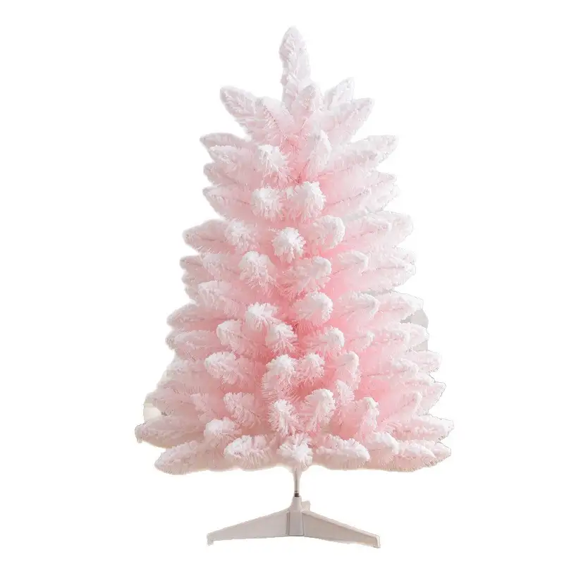 粉紅色落雪聖誕樹擺飾