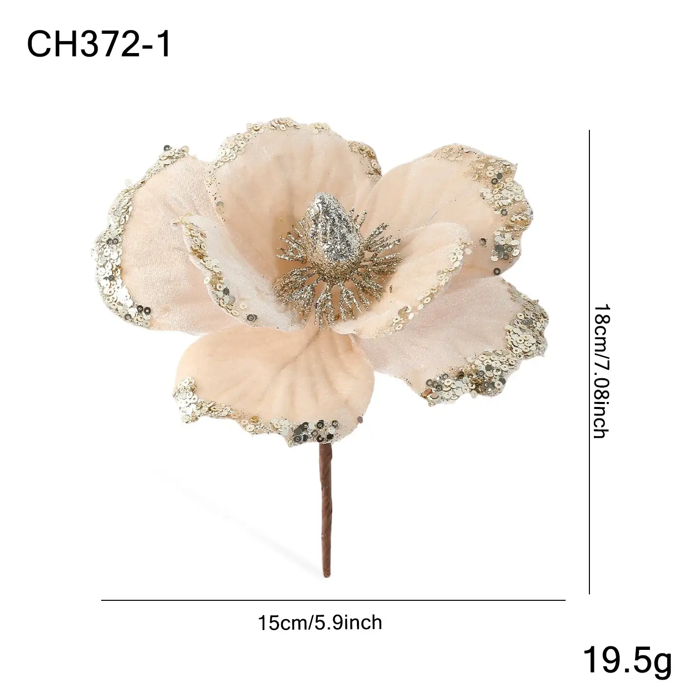 15cm植絨玉蘭仿真花