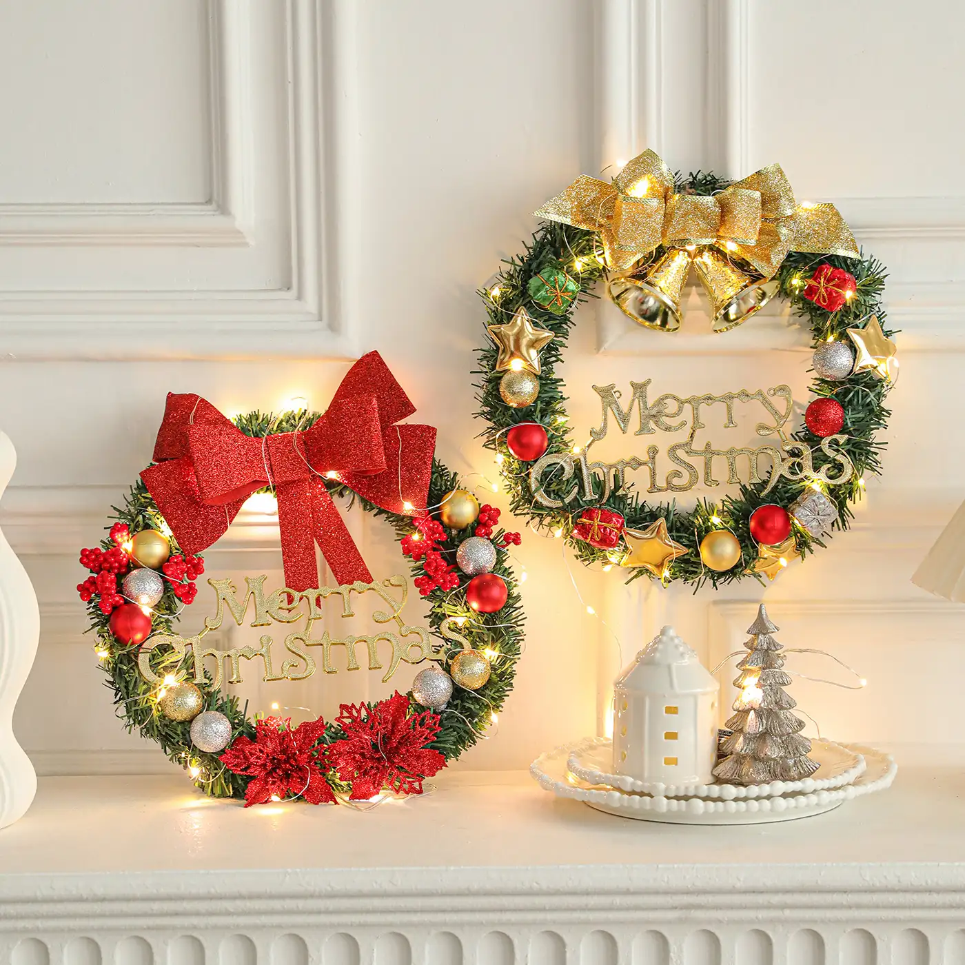 30cm Christmas Vine Wreath Door and Wall Hanging