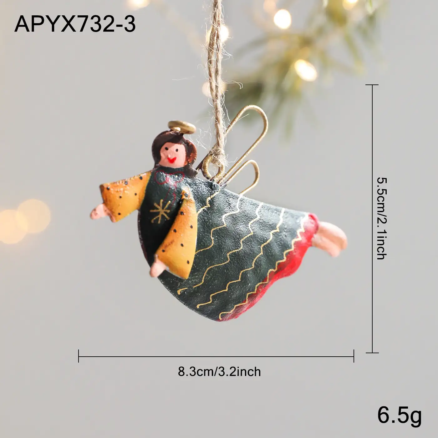 Vintage Iron Angel Hanging Ornament Christmas Tree Decoration