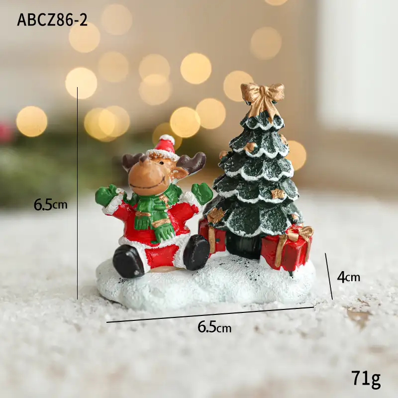 樹脂聖誕迷你桌面擺件房屋雪人款
