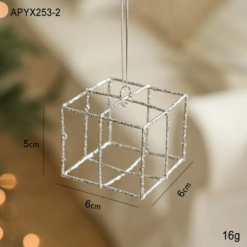Gold Glitter Novelty-Shaped Christmas Ball Hanging Ornaments Holiday Decoration