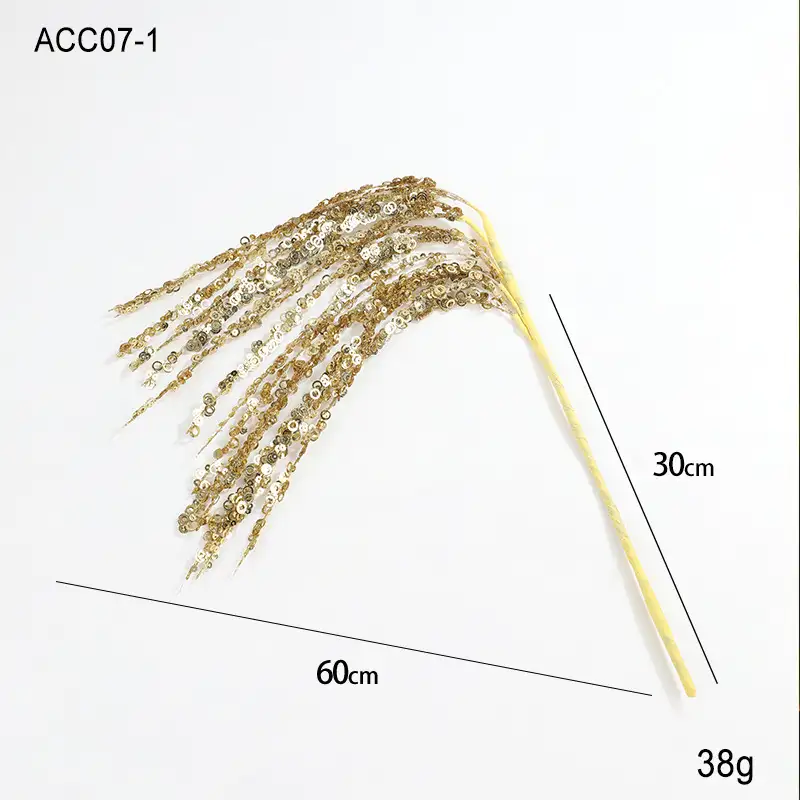 60cm亮片麥穗聖誕插枝