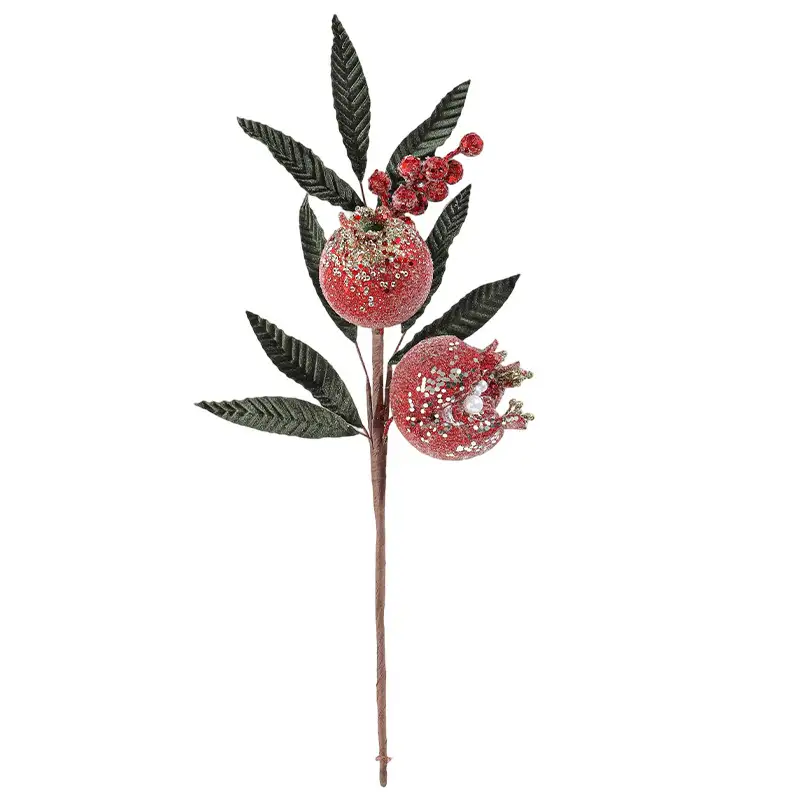 仿真石榴紅果居家裝飾插枝