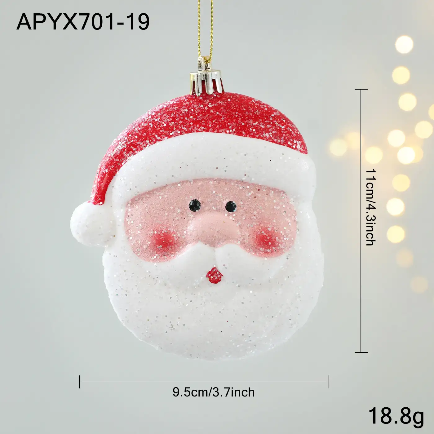 Red and White Plastic 3D Cartoon Christmas Hanging Ornament