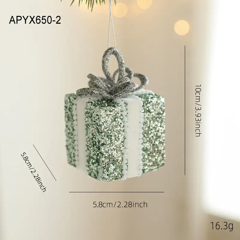 Green Glitter Foam Christmas Hanging Ball Ornament