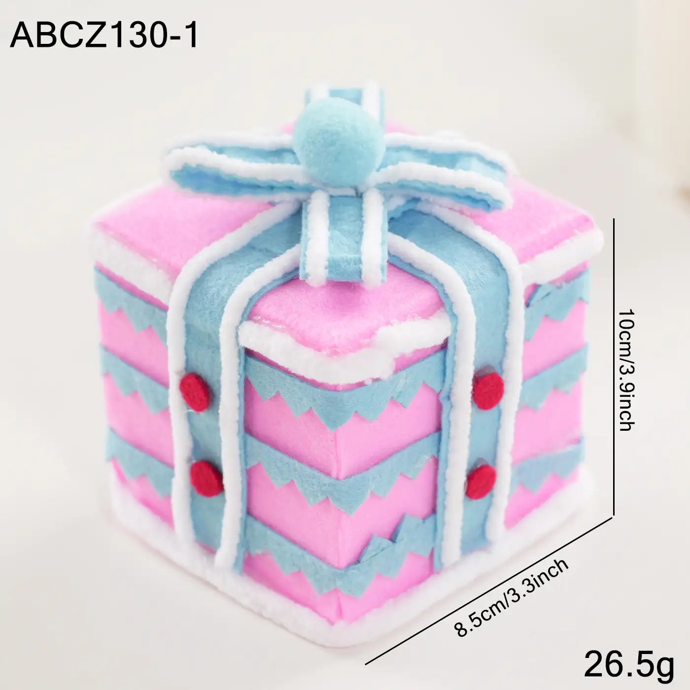 Colorful Fabric and Foam Christmas Gift Box Tabletop Decoration