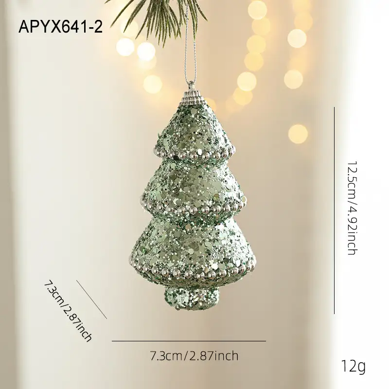 Green Glitter Foam Christmas Hanging Ball Ornament