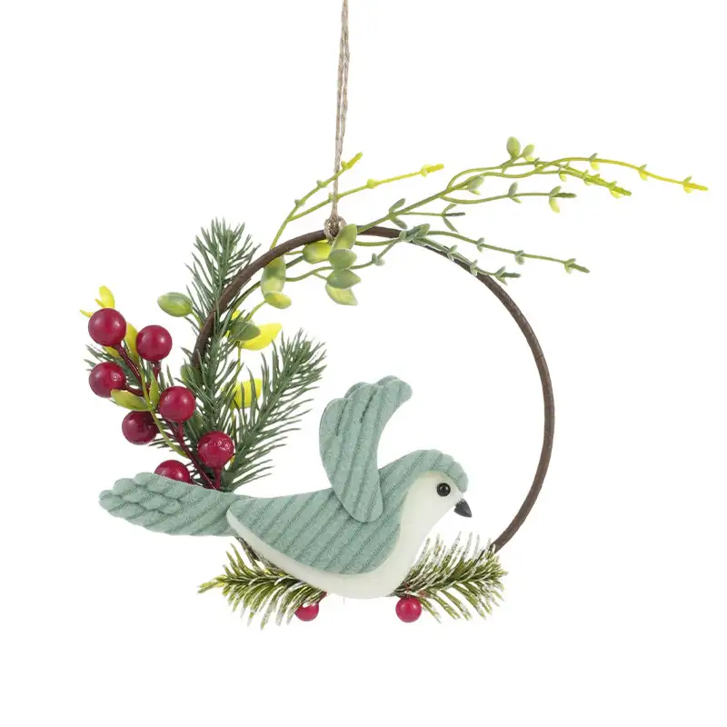 Christmas Plush Bird Wreath Ornament