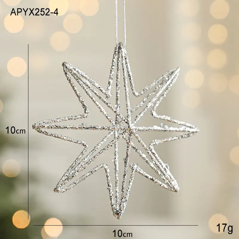 Gold Glitter Novelty-Shaped Christmas Ball Hanging Ornaments Holiday Decoration