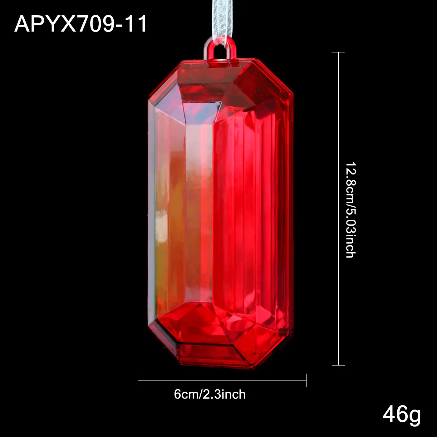 Red transparent snowflake Christmas hanging ornament