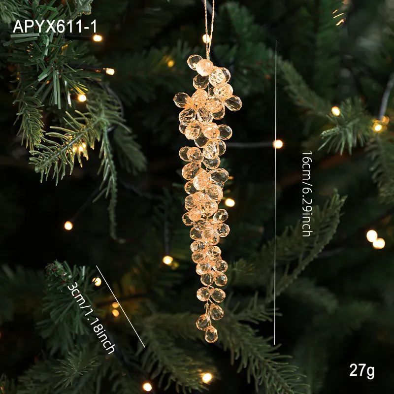 透明亞克力水晶掛飾聖誕樹裝飾