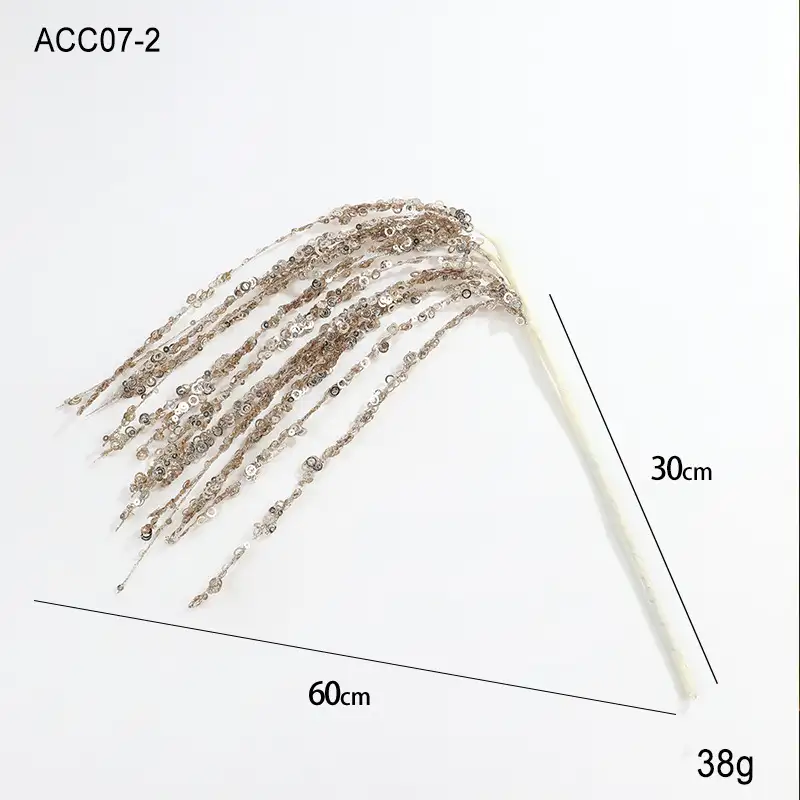 60cm亮片麥穗聖誕插枝