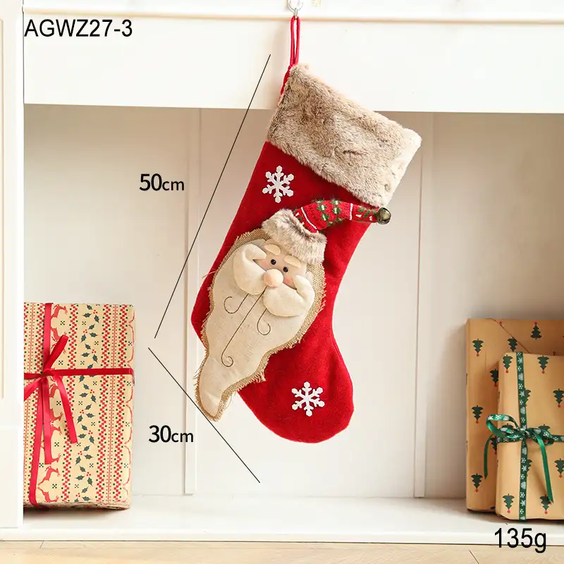 Red Santa Claus Fabric Gift Bag