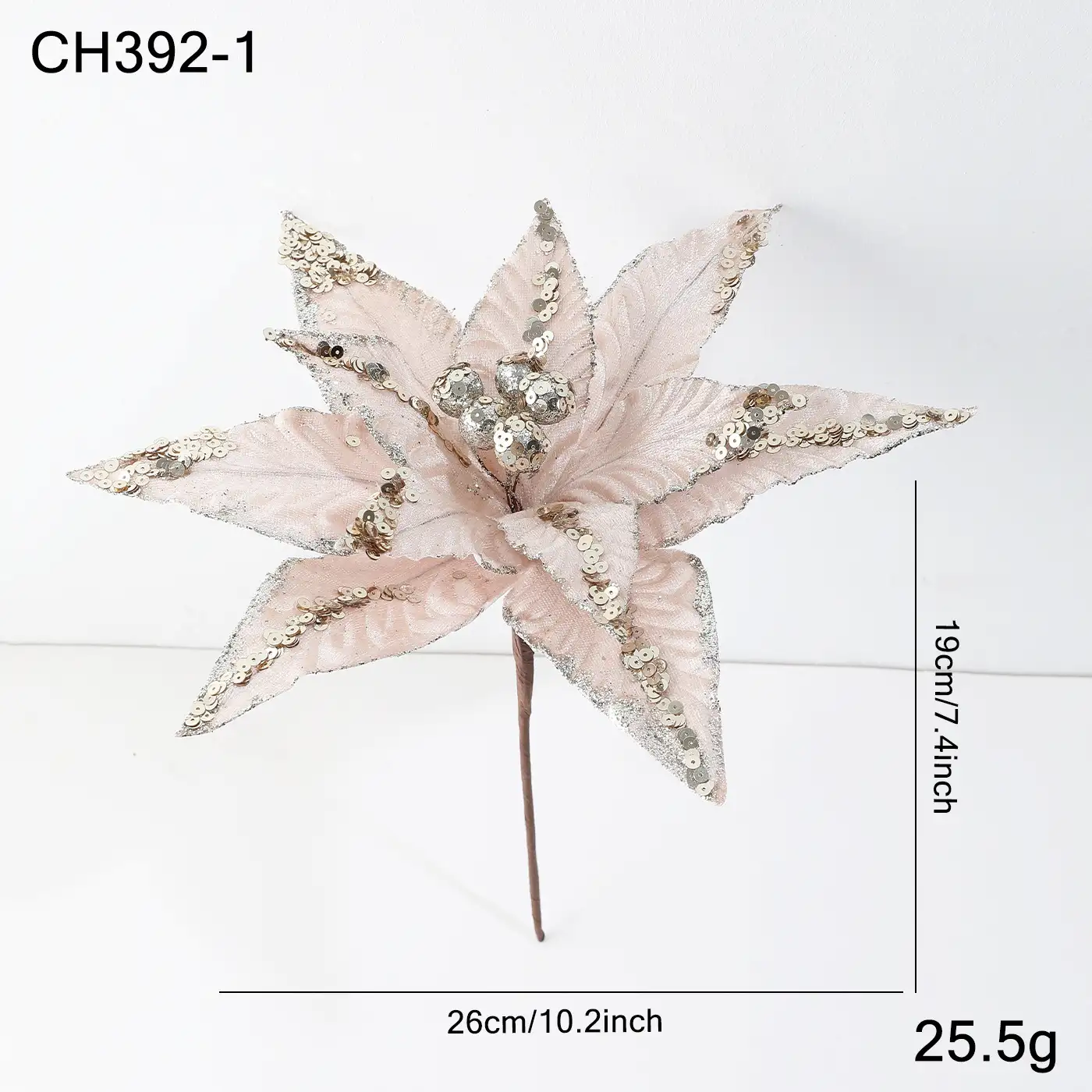 鏤空金粉布藝聖誕花