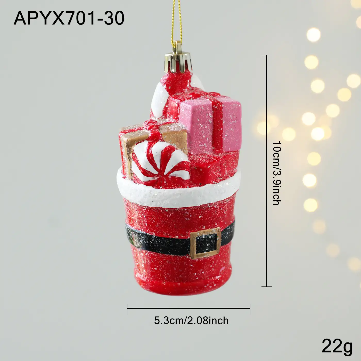 Red and White Plastic 3D Cartoon Christmas Hanging Ornament