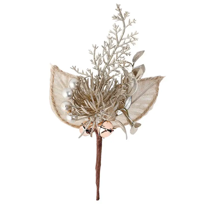 金色聖誕裝飾枝花環插花裝飾