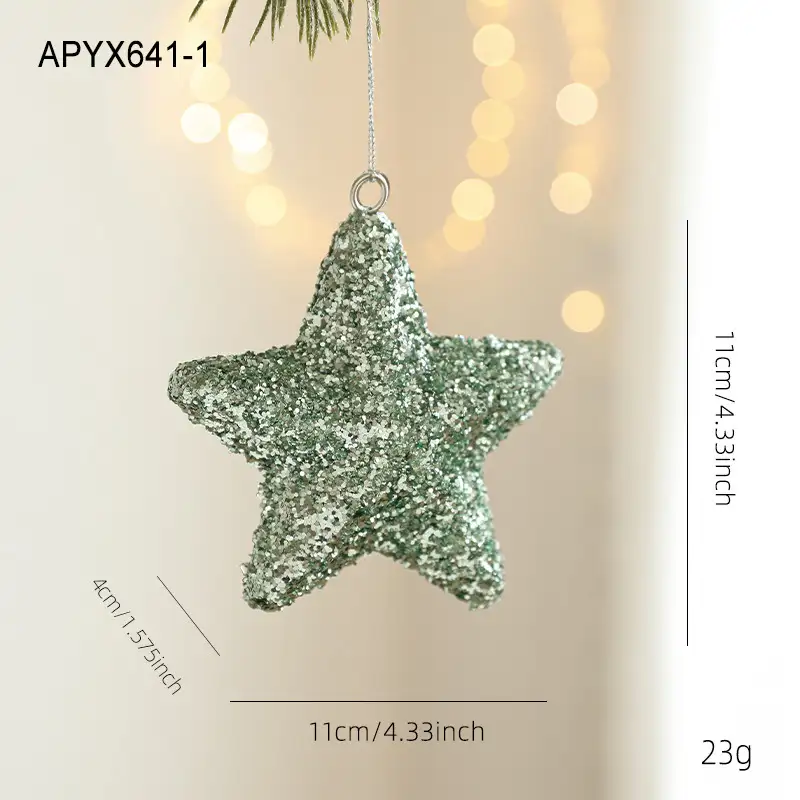 Green Glitter Foam Christmas Hanging Ball Ornament