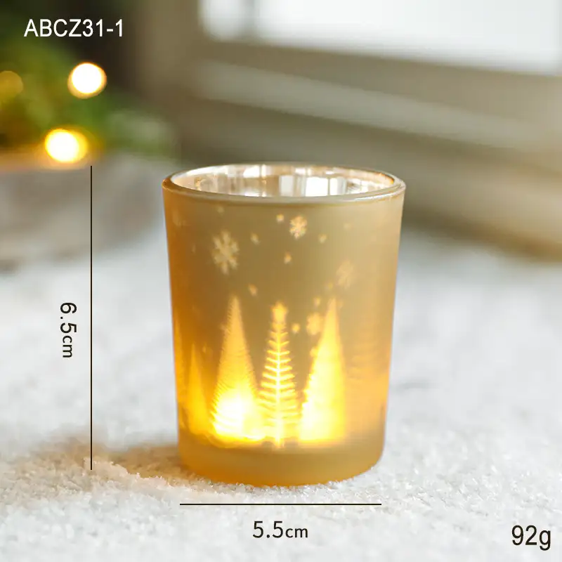 Christmas light-up glass electronic candle holder ornament