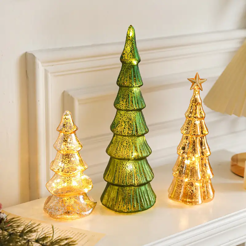 Vintage Sequin Christmas Tree Light-Up Desktop Lamp