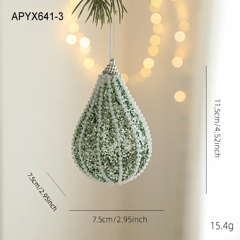 Green Glitter Foam Christmas Hanging Ball Ornament