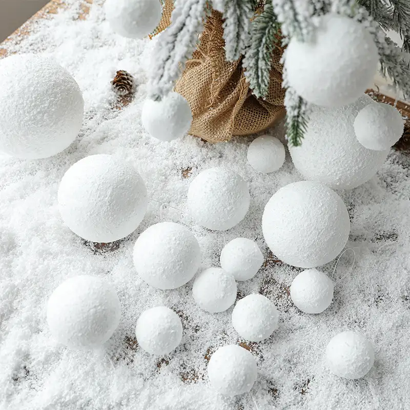 White Foam Snowball Christmas Tree Hanging Ornament