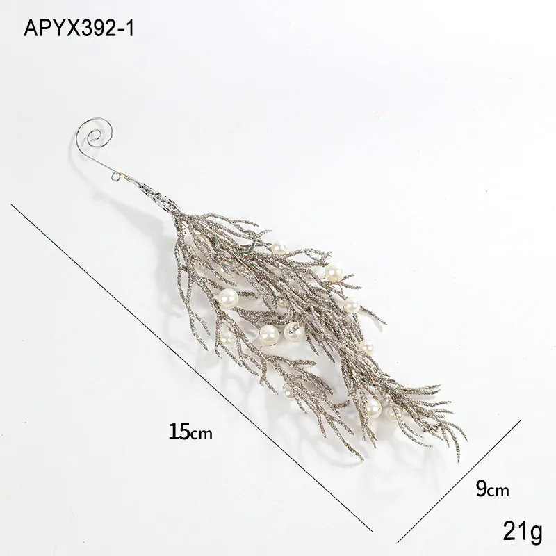 香檳色珍珠柏葉聖誕樹掛飾