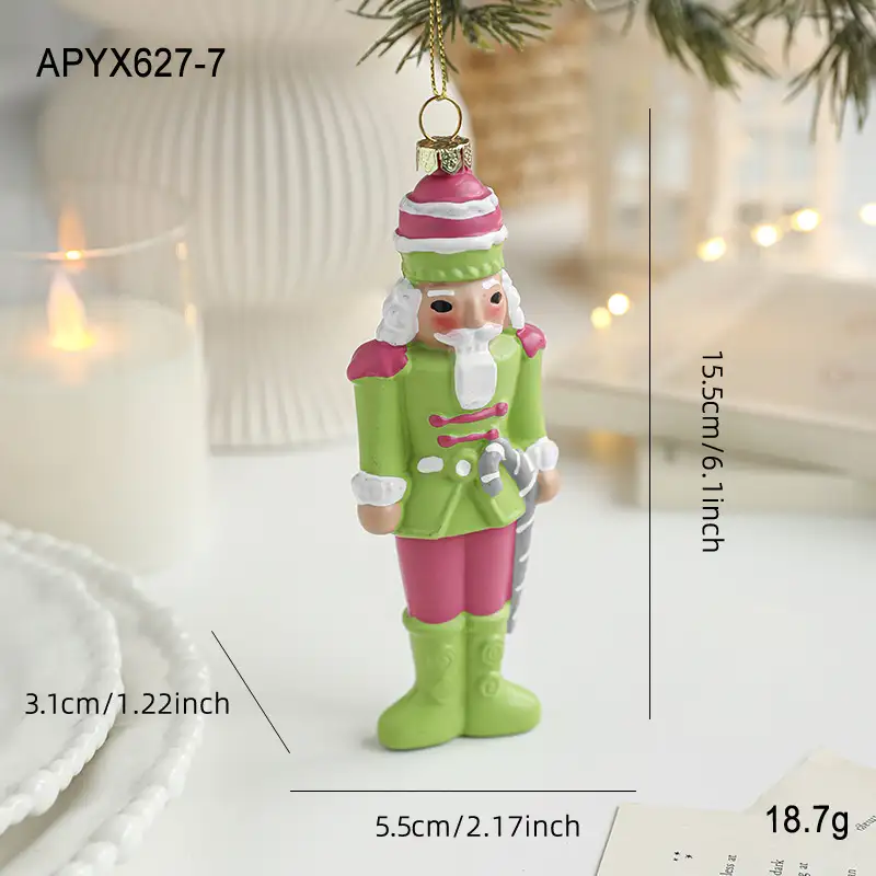 Painted Nutcracker Soldier Christmas Hanging Ornament