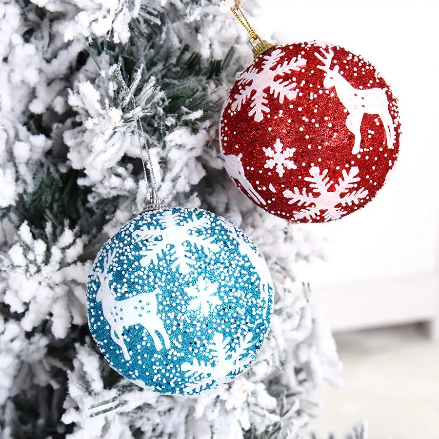 8cm泡沫彩繪聖誕掛球