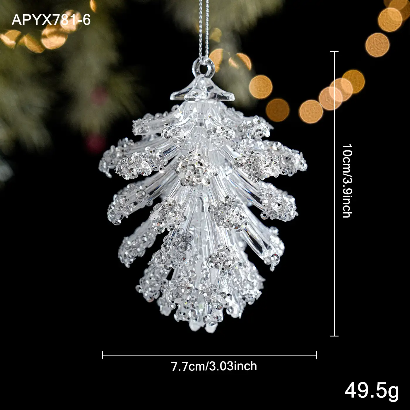 Transparent Acrylic Christmas Reindeer Hanging Ornament