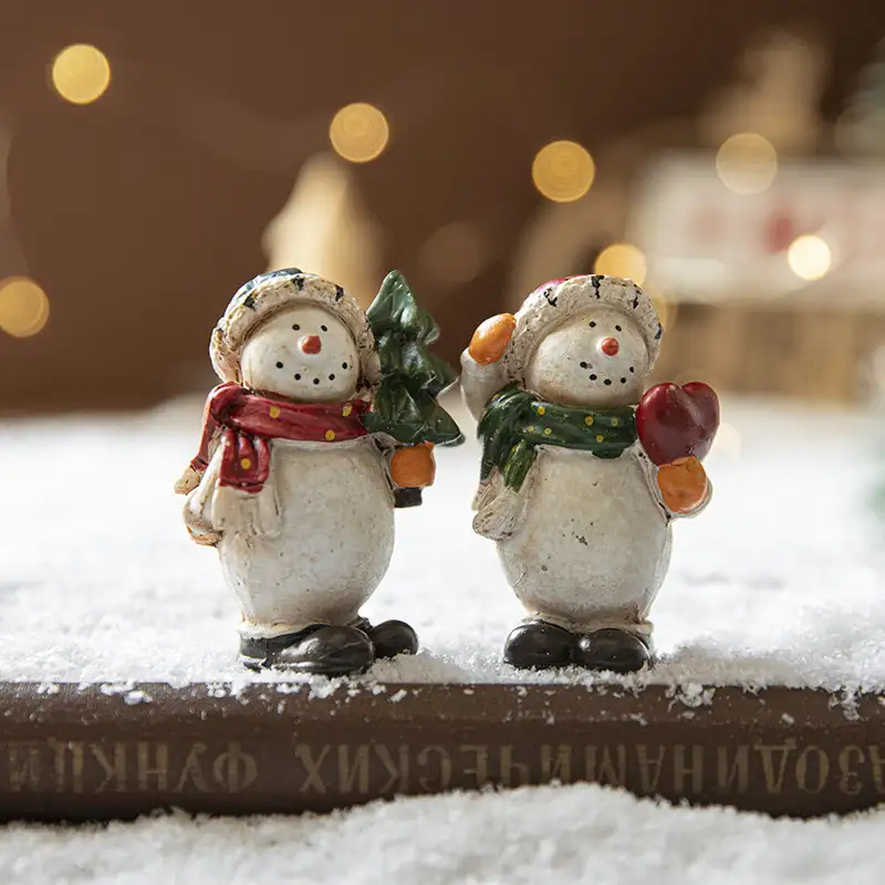 Creative Christmas Painted Resin Snowman Ornament