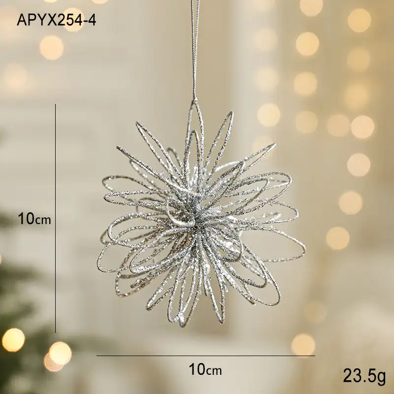 Gold Glitter Novelty-Shaped Christmas Ball Hanging Ornaments Holiday Decoration