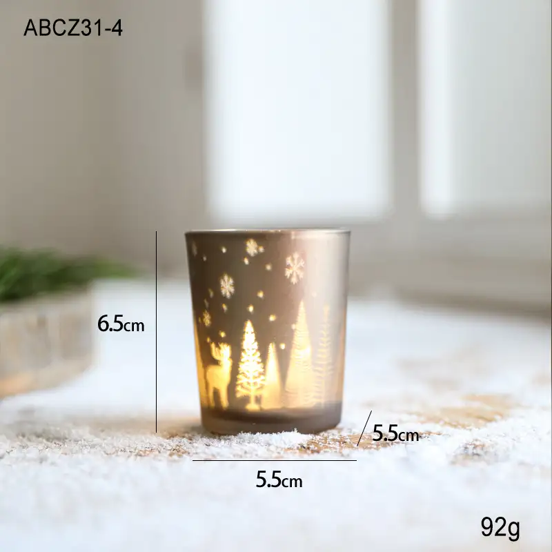 Christmas light-up glass electronic candle holder ornament