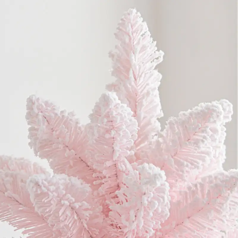 粉紅色落雪聖誕樹擺飾