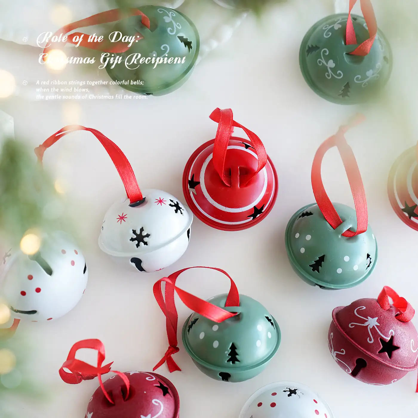 Iron Christmas Bell Hanging Ornaments, Multiple Designs