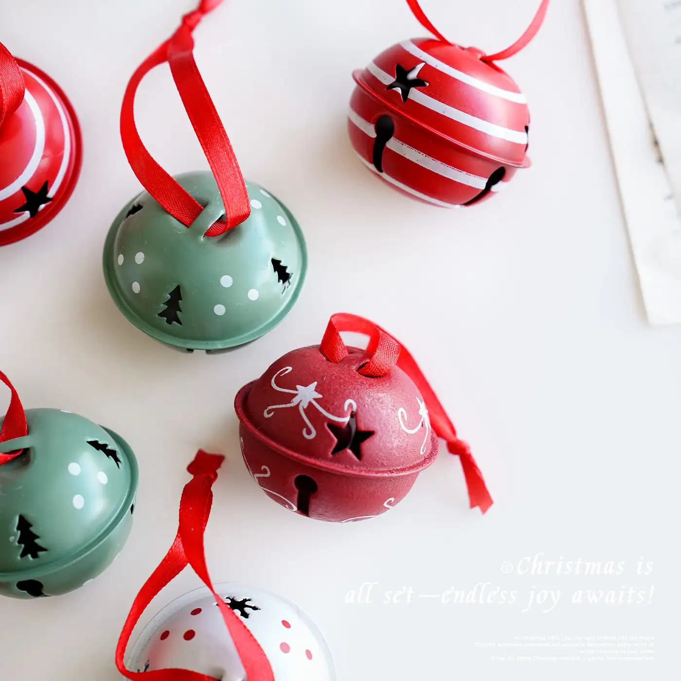 Iron Christmas Bell Hanging Ornaments, Multiple Designs