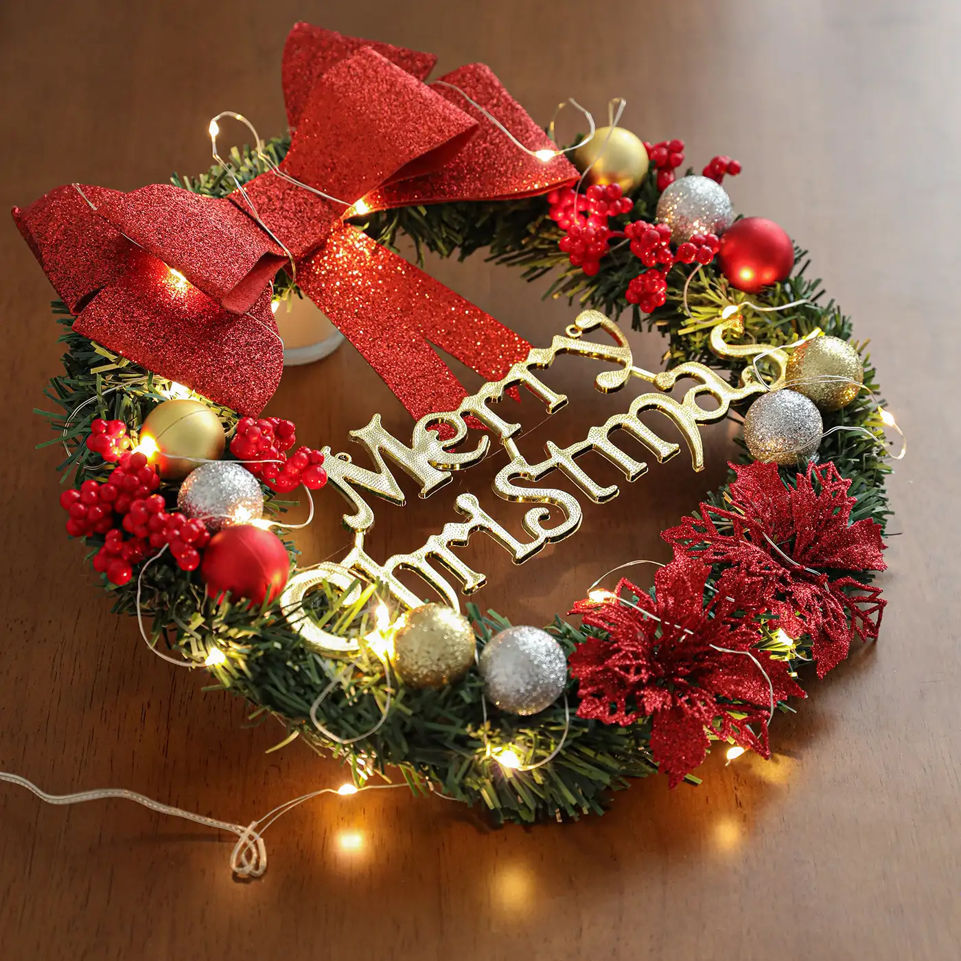 30cm Christmas Vine Wreath Door and Wall Hanging