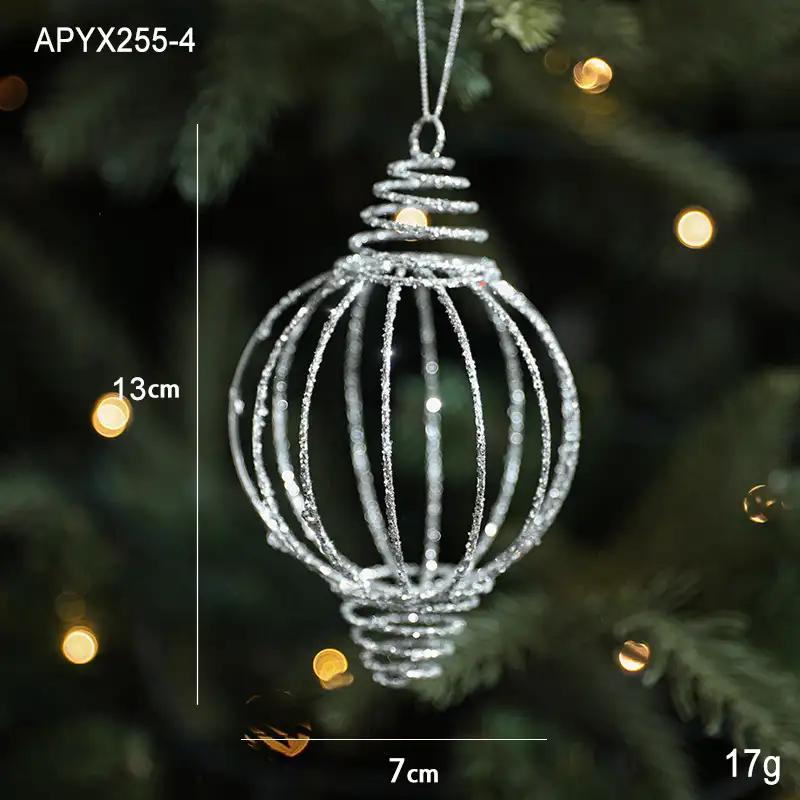 Ironwork Silver Glittered Burst-Star Christmas Ball Ornament