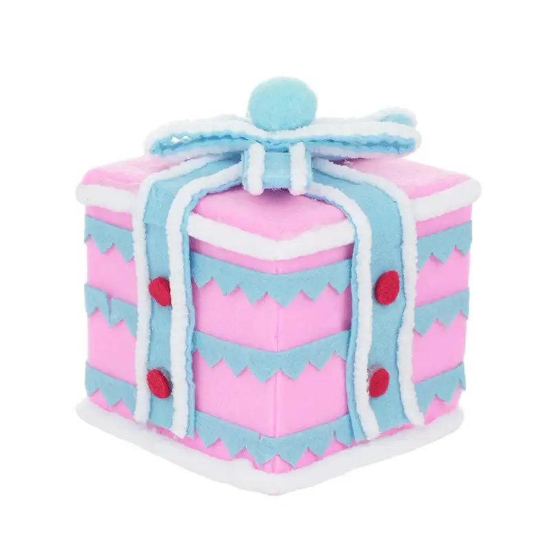 Colorful Fabric and Foam Christmas Gift Box Tabletop Decoration