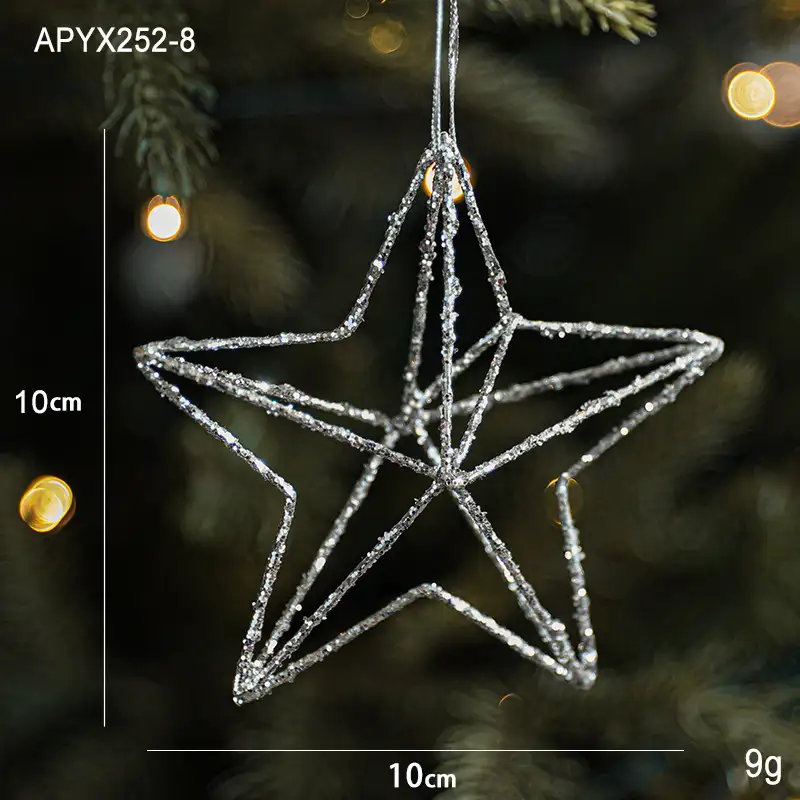 Ironwork Silver Glittered Burst-Star Christmas Ball Ornament
