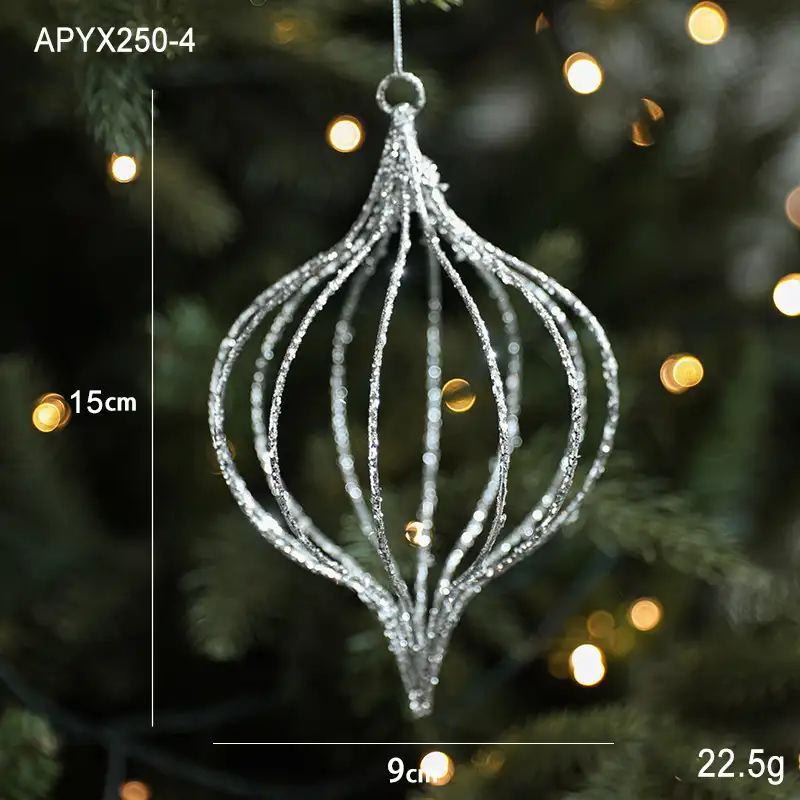 Ironwork Silver Glittered Burst-Star Christmas Ball Ornament