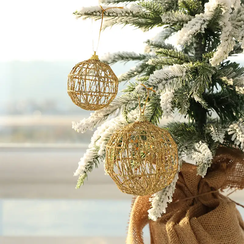 Ironwork Gold-Glitter Christmas Ball Set