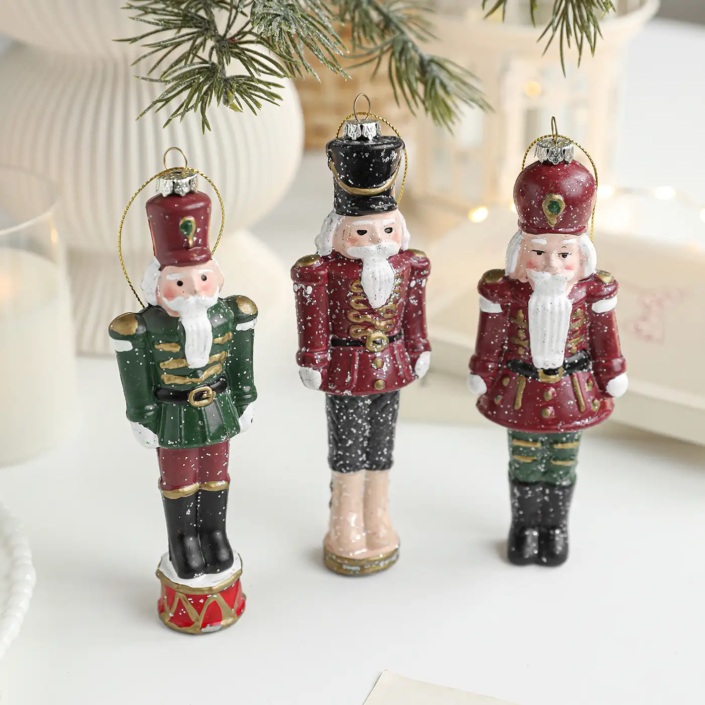 Painted Nutcracker Soldier Christmas Hanging Ornament