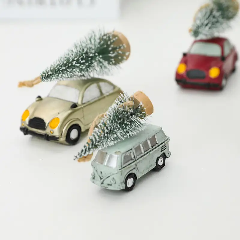 創意小汽車樹脂聖誕樹掛飾